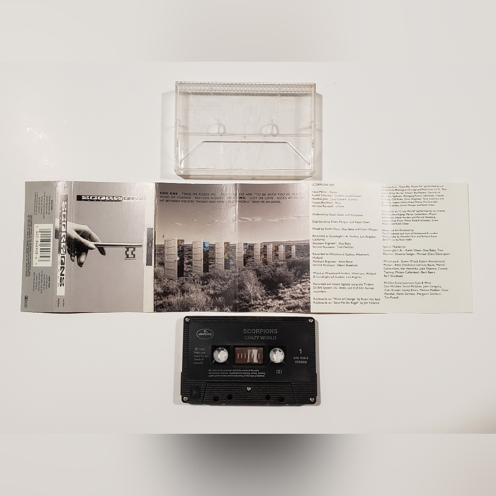 Scorpions Crazy World Vintage Rare Black Cassette 1990 Mercury 846908-4